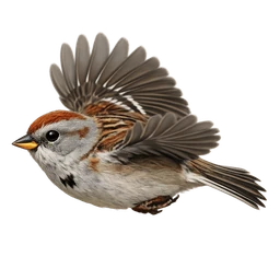 American Tree Sparrow, in flight