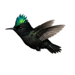 Antillean Crested Hummingbird, in flight