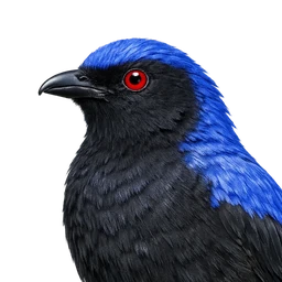 Asian Fairy-bluebird, profile