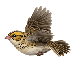 Baird's Sparrow, in flight