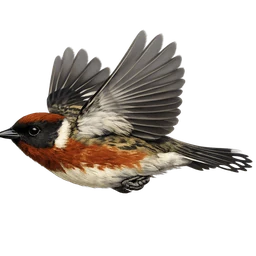 Bay-breasted Warbler, in flight
