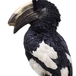 Black-and-white-casqued Hornbill, profile