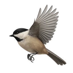 Black-capped Chickadee, in flight