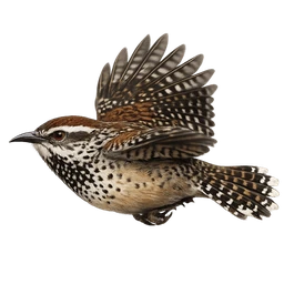Cactus Wren, in flight