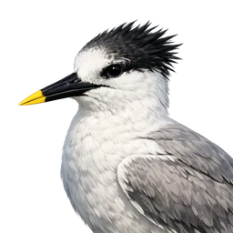 Chinese Crested Tern, profile