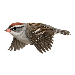 Chipping Sparrow, in flight