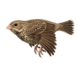 Corn Bunting, in flight