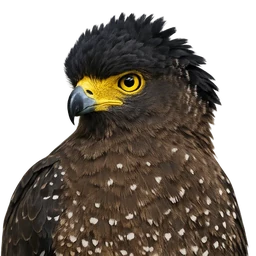 Crested Serpent-Eagle, profile