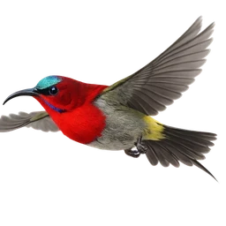 Crimson Sunbird, in flight