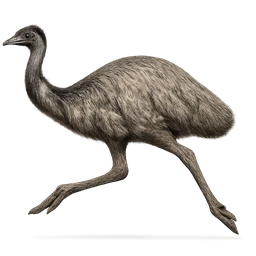 Emu, in flight