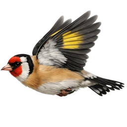European Goldfinch, in flight