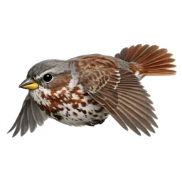 Fox Sparrow, in flight