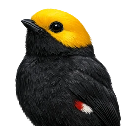 Golden-headed Manakin, profile