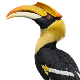 Great Pied Hornbill, profile