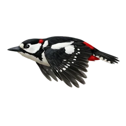 Great Spotted Woodpecker, in flight