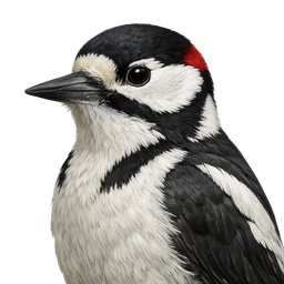 Great Spotted Woodpecker, profile