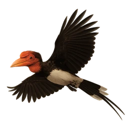 Helmeted Hornbill, in flight