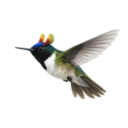 Horned Sungem, in flight