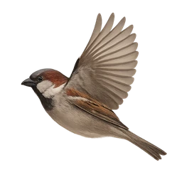 House Sparrow, in flight
