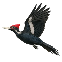 Ivory-billed Woodpecker, in flight