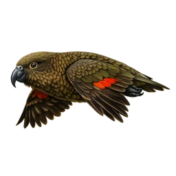 Kākā, in flight