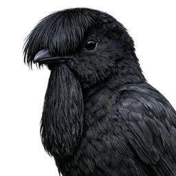Long-wattled Umbrellabird, profile