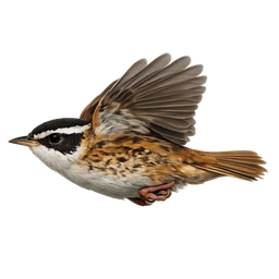 Moustached Warbler, in flight
