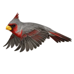 Pyrrhuloxia, in flight