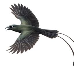 Racket-tailed Treepie, in flight