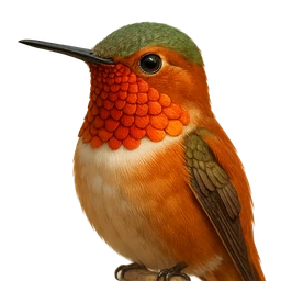 Rufous Hummingbird, profile