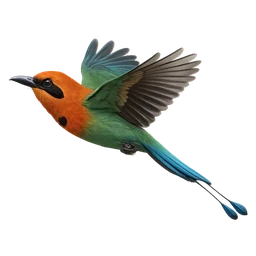Rufous Motmot, in flight