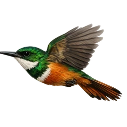 Rufous-tailed Jacamar, in flight