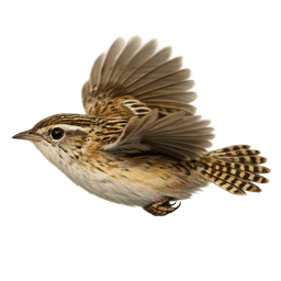 Sedge Wren, in flight