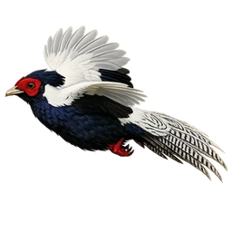 Silver Pheasant, in flight