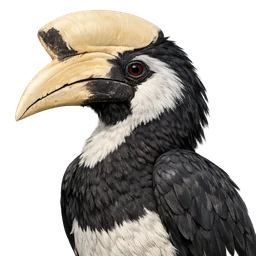 Silvery-cheeked Hornbill, profile