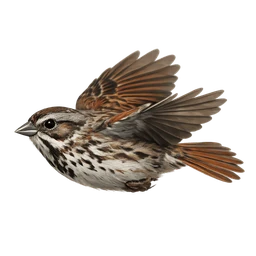 Song Sparrow, in flight