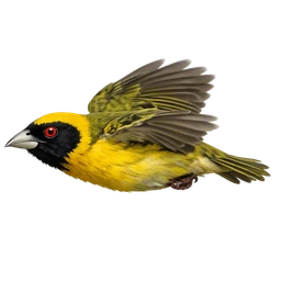 Southern Masked Weaver, in flight
