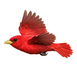 Summer Tanager, in flight