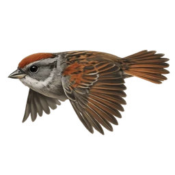 Swamp Sparrow, in flight