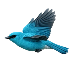Verditer Flycatcher, in flight