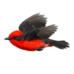Vermilion Flycatcher, in flight