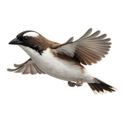 White-browed Sparrow-Weaver, in flight