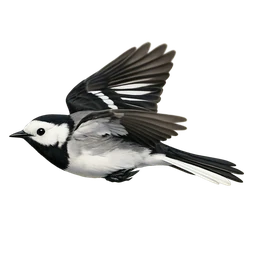 White Wagtail, in flight