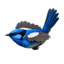 White-winged Fairywren, in flight
